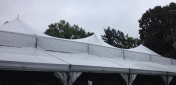 close up of tent peaks  