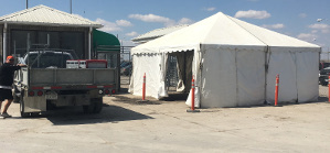 Image of Employee Health Screening Tent for essential service.