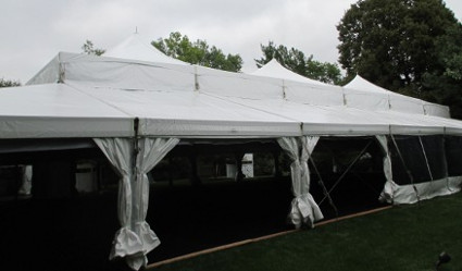 Image of custom made special order tent with fancy arches to add interest