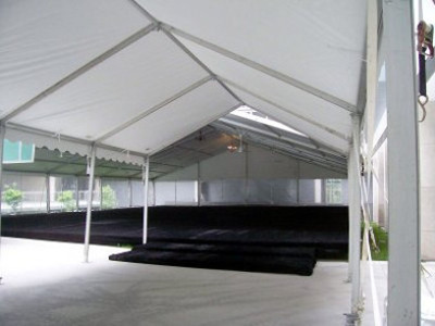 Image of entry way into the tent at Holland premforming arts center Omaha, NE