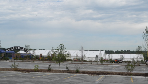 Image of several large clear span tents at the Omaha Zoo