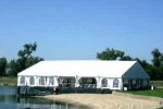 Wedding on the lake - clear span tent rental rural nebraska