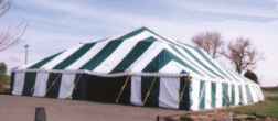 Green and White festival party rental tent Des Moines IA