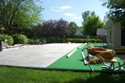 Image of decking over the pool