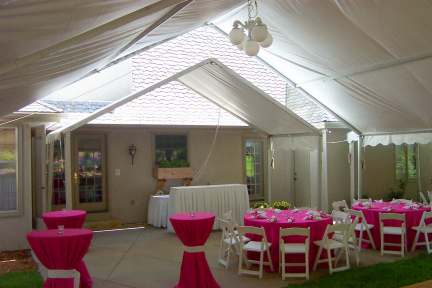 Frame Tent set against house- Omaha NE wedding tent rental