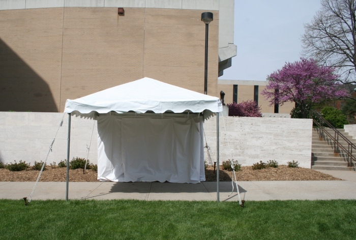 10 X 10 White frame tent at the Lied Center